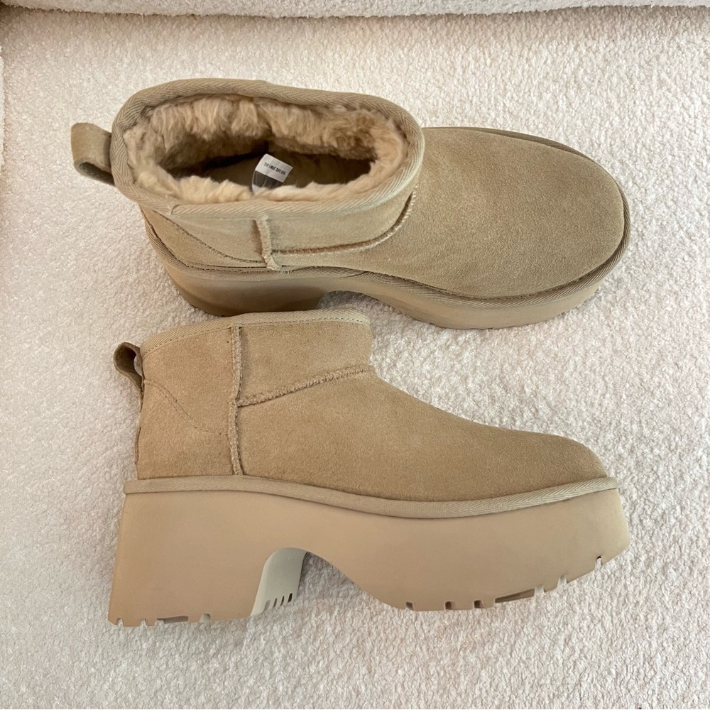 UGG Women's Beige Platform Winter Boots